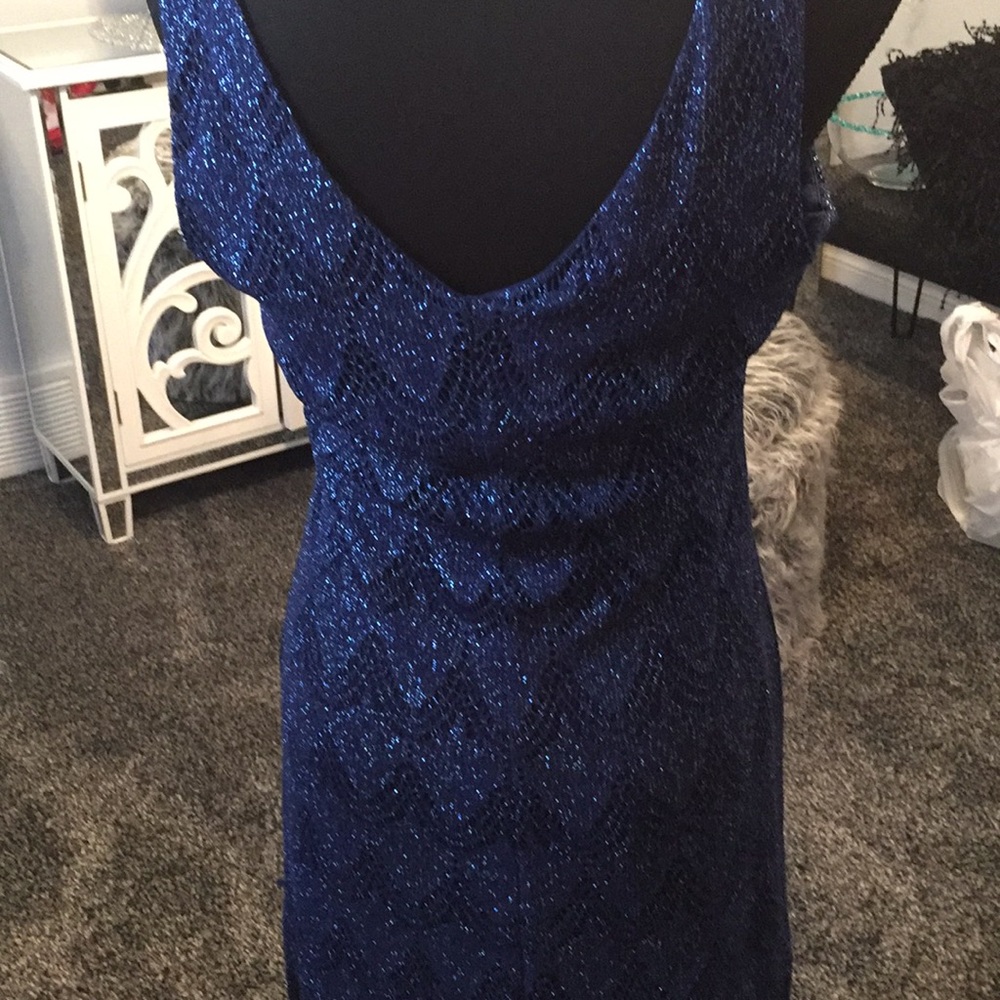 Elegant blue sparkle - fringe bottom Large